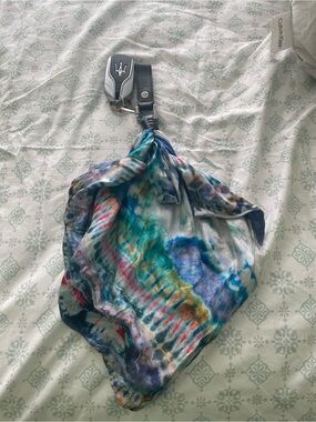 AMIRI Multicolor Tie-Dye Key Chain Scarf Accessory - Blue Purple Black